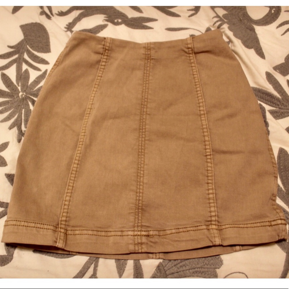 Free People “Modern Femme” Tan Mini Skirt